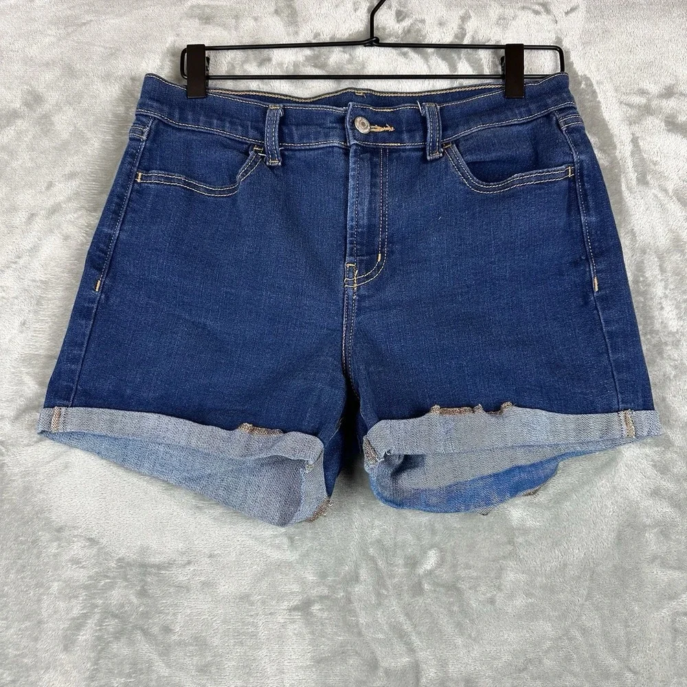 Old Navy Jean Shorts Women's 6 Denim Blue Rolled Cuff